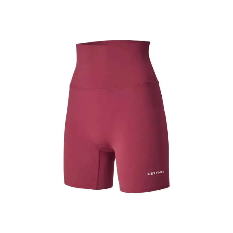XEXYMIX Yoga Shorts Women's Rose Wine Red-0