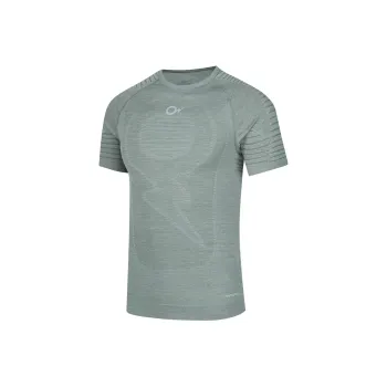 NATADUOPU NTP Lightning Ball Short Sleeved T Shirts Integrated Knitted Fabric Sports Top*1 Unisex Gray Green