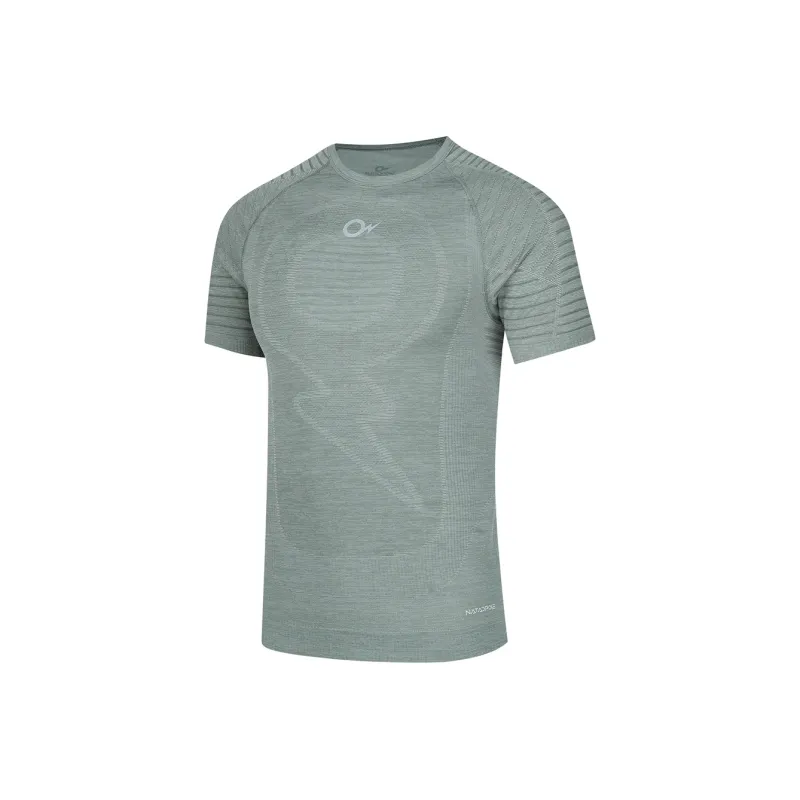 NATADUOPU NTP Lightning Ball Short Sleeved T Shirts Integrated Knitted Fabric Sports Top*1 Unisex Gray Green-0