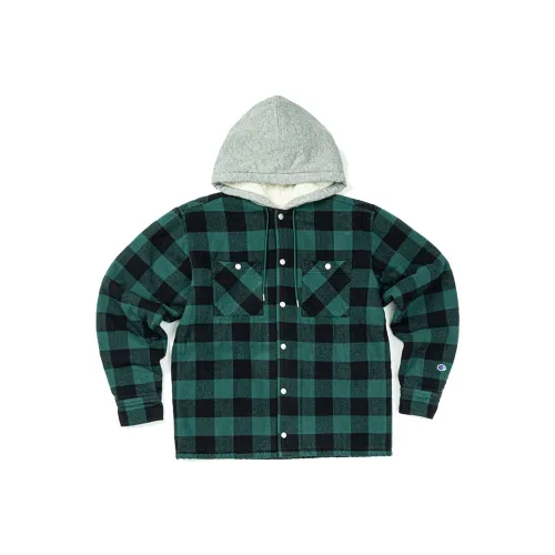 Champion Jackets Men Green Plaid