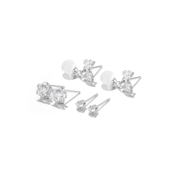 Shiban Glass Cat Eye Stud Earrings Women's