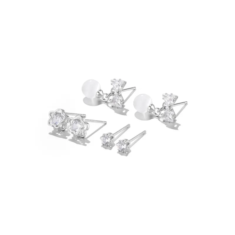 Shiban Glass Cat Eye Stud Earrings Women's-0