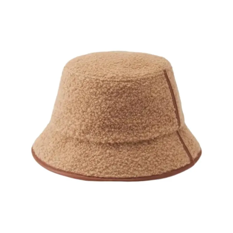 HELEN KAMINSKI Wool Blend, Genuine Leather Bucket Hats Unisex Brown-1