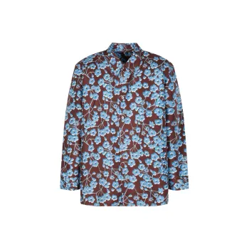 CROQUIS Shirt Men's Blue Coffee Combo