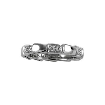BVLGARI 18K White Gold Rings Unisex Silver