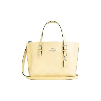 COACH Mollie Coated Canvas Tote Bag, Shopping Bag, Shoulder Bag, Handbag Medium Size Women's Yellow