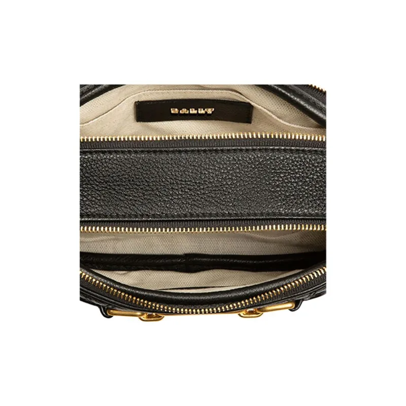 BALLY Vestige Cow Leather Shoulder Bag, Crossbody Bag Mini Women's Black-4