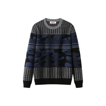 H YXIANG Cashmere Sweater Men's