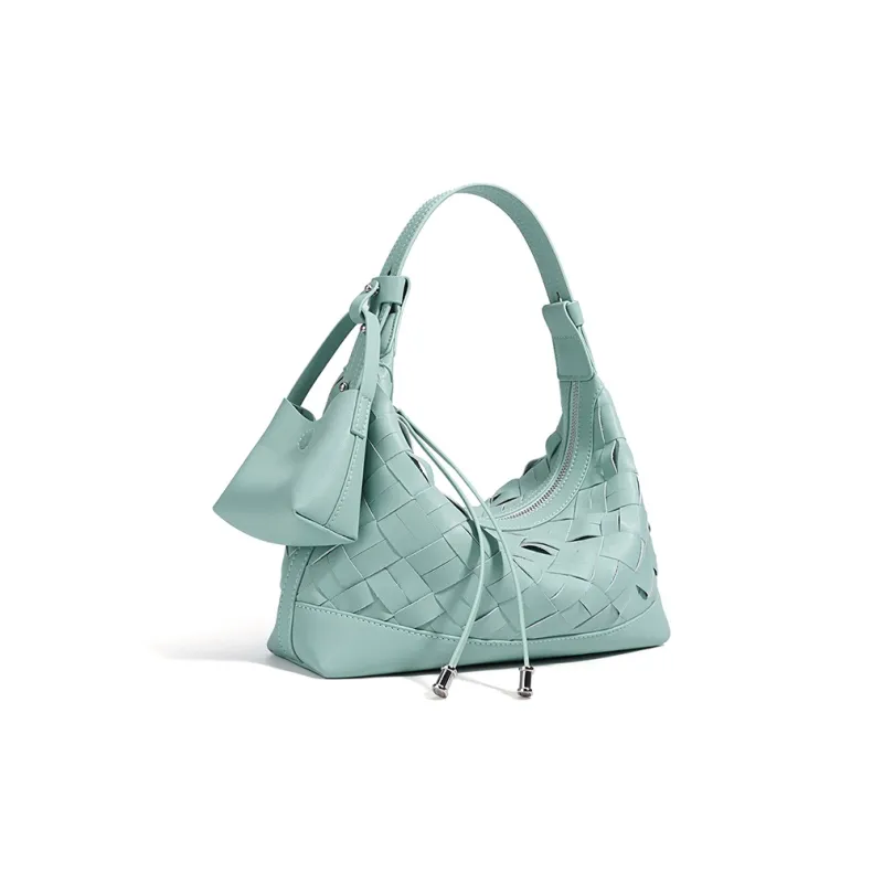 CLEVER& KETCH Cow Leather Dumpling Bag Handbag Women's Black/Milkshake White/Creamy Apricot/Khaki Green-10