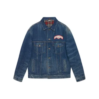 GUCCI Patch Detail Oversized Denim Jacket
