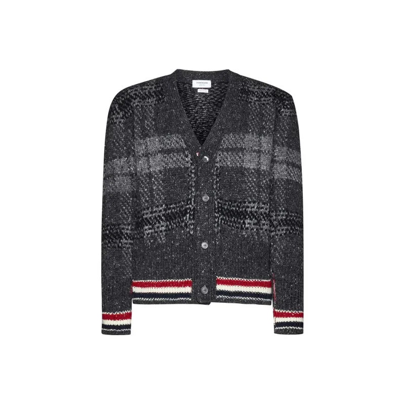 THOM BROWNE Tartan check Pattern Cardigan-0