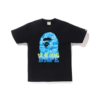 A BATHING APE Fire Camo Bape Flame Tee