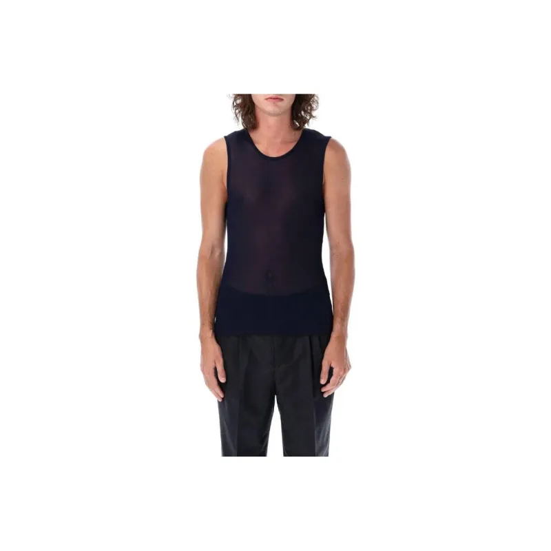 Ami Paris Crewneck Knitted Tank Top-0