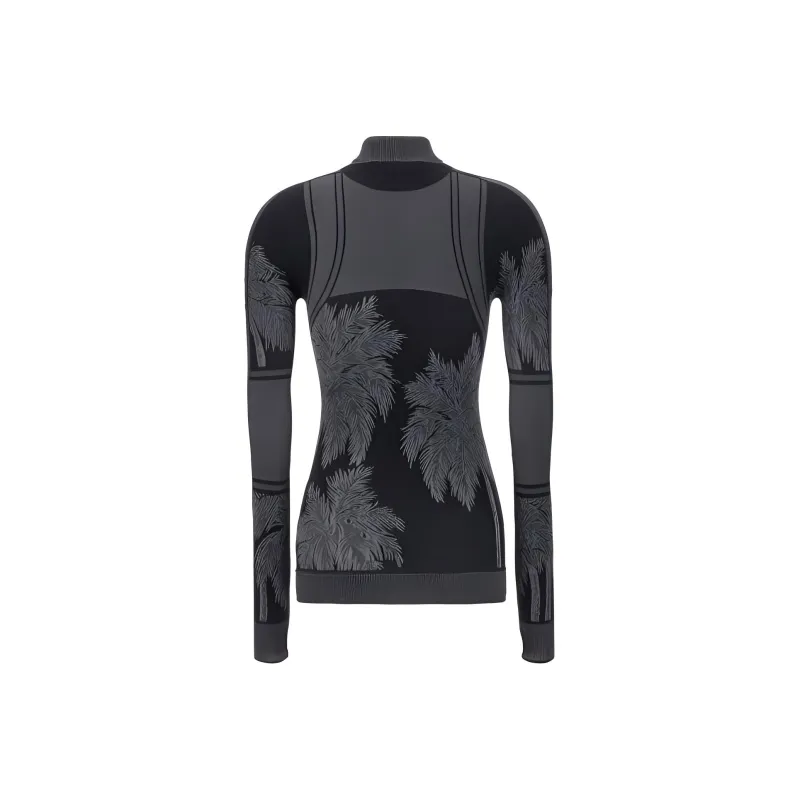 PALM ANGELS Logo Patch Turtleneck Knit Top-1