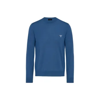 PRADA Logo embroidered Virgin Wool Jumper