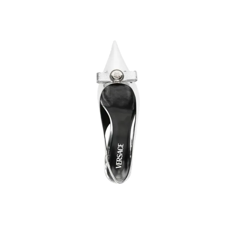 FANSIZHE Slim Heel High Heels 5cm Women's Silver-4