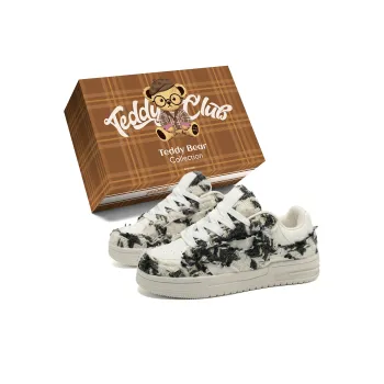 Teddy Bear Collection Coverage Slip Resistant And Abrasion Resistant Low Top Skateboard Shoes Unisex