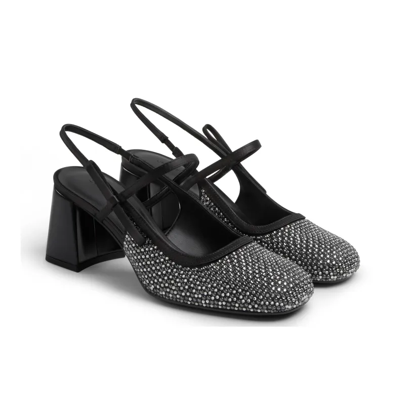 CHARLES&KEITH Small Ck One Strap Sandals 6.7cm Women's BLACK TEXTURED Black Textured-1