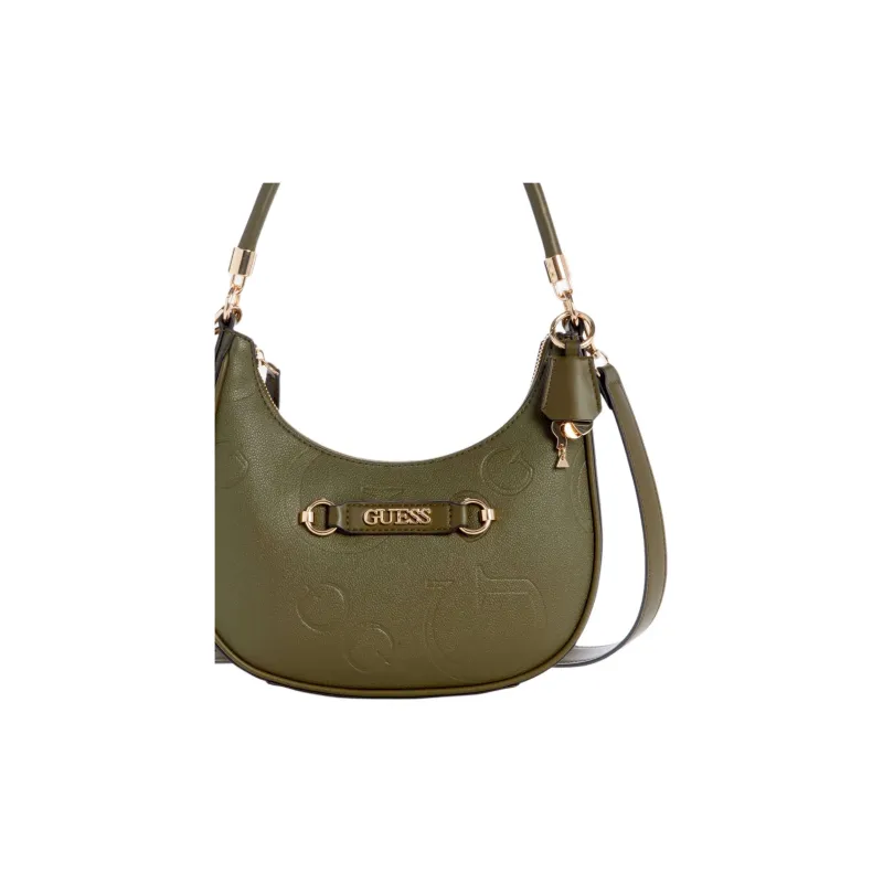 GUESS Artificial Leather Portable Crossbody Bag, Shoulder Bag Women's Green-3