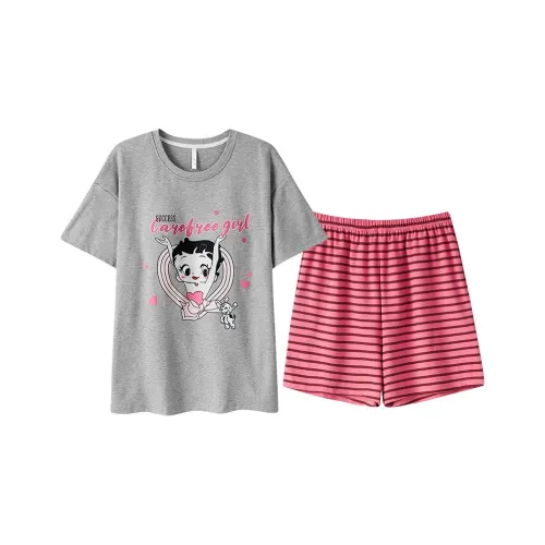 JINXU Pajama Set Women's Light Gray