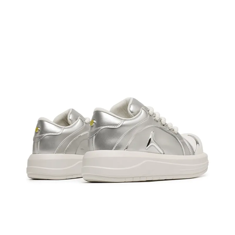 OUBT Shark Fin Design Low Top Skateboard Shoes Unisex Silver-6