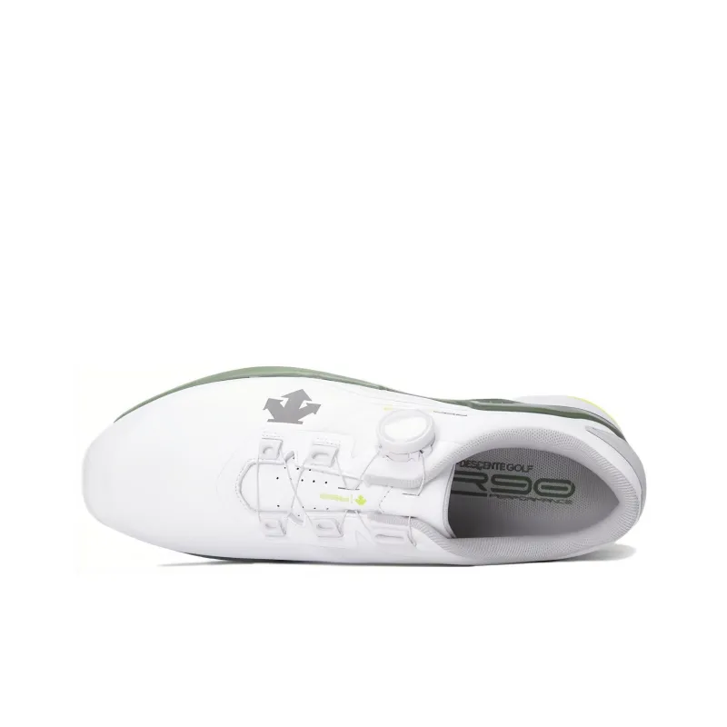 DESCENTE Cushioning Wear Resistant Low Top Golf Shoes Men's White Green-2