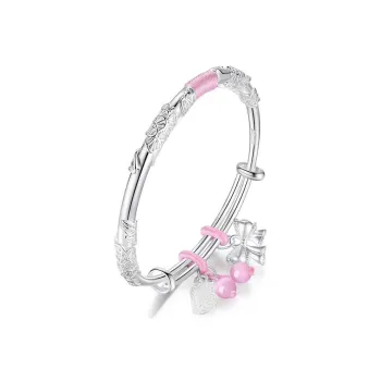 QIANCHANG 999 Fine Silver Bangles Women's
