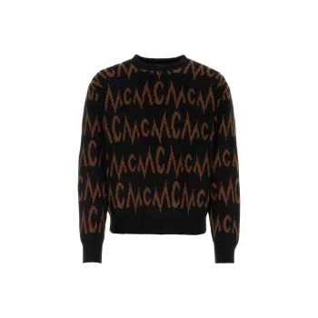 MCM Logo Intarsia Knitted Crewneck Jumper