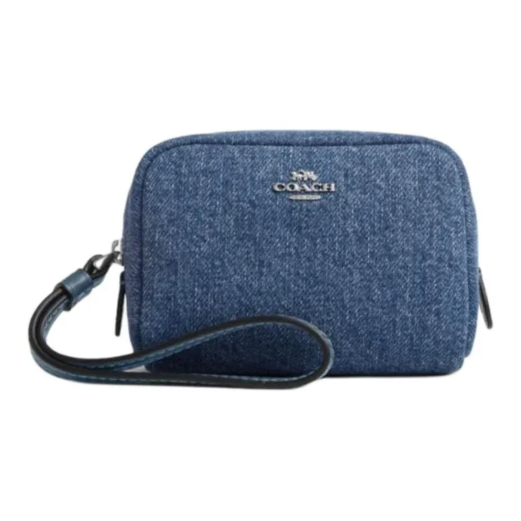 COACH Pouch Denim Clutch Mini Women's Indigo-0