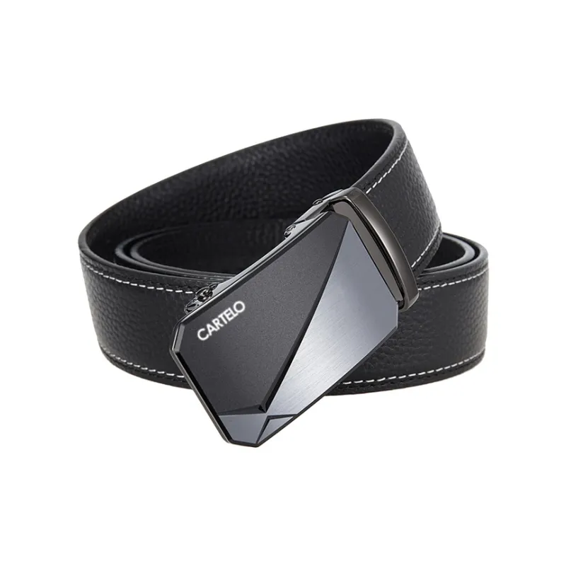 CARTELO Top Grain Cow Leather Belts Men's Width 3.5CM-1