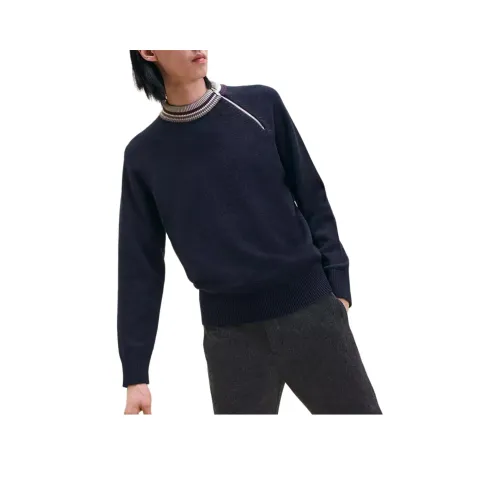 HERMES FW24 Cashmere Sweater Men's Marine Blue