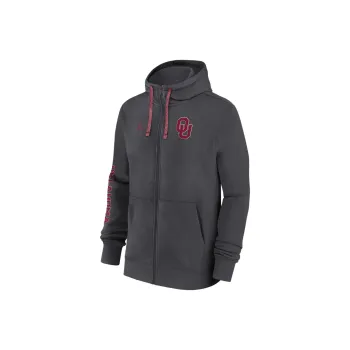 JORDAN Oklahoma Sooners Sideline Team Issue Men's JORDAN College Full Zip Hoodie