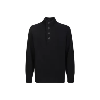 BARBOUR Button-down Pullover Wool Jumper