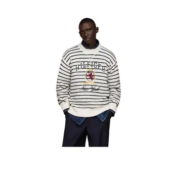 Tommy Hilfiger Sweater Men's Black White Stripes