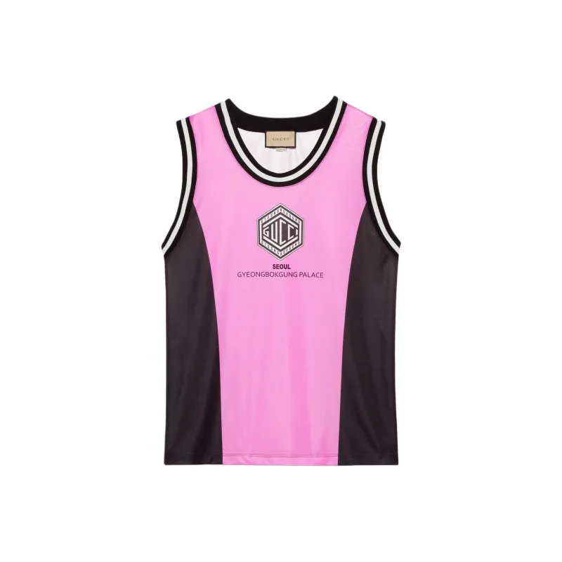 GUCCI Logo print Jersey Tank Top-0