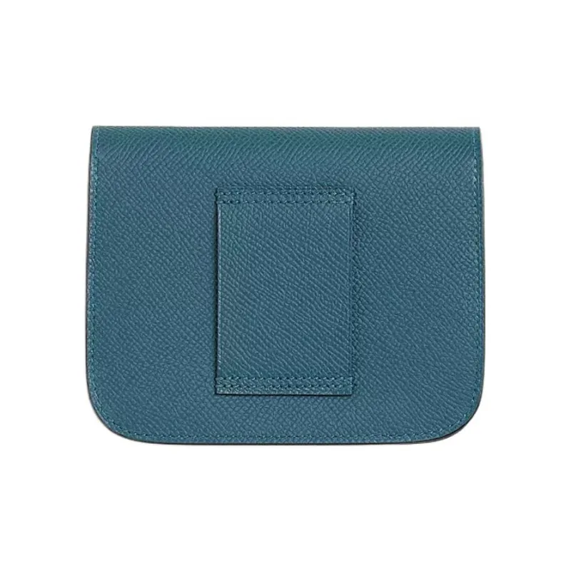HERMES Constance Slim Epsom Leather Wallet Women's 7A Bleu Thalassa Sea Blue-2