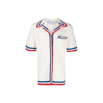 CASABLANCA Logo Patch Knitted Shirt