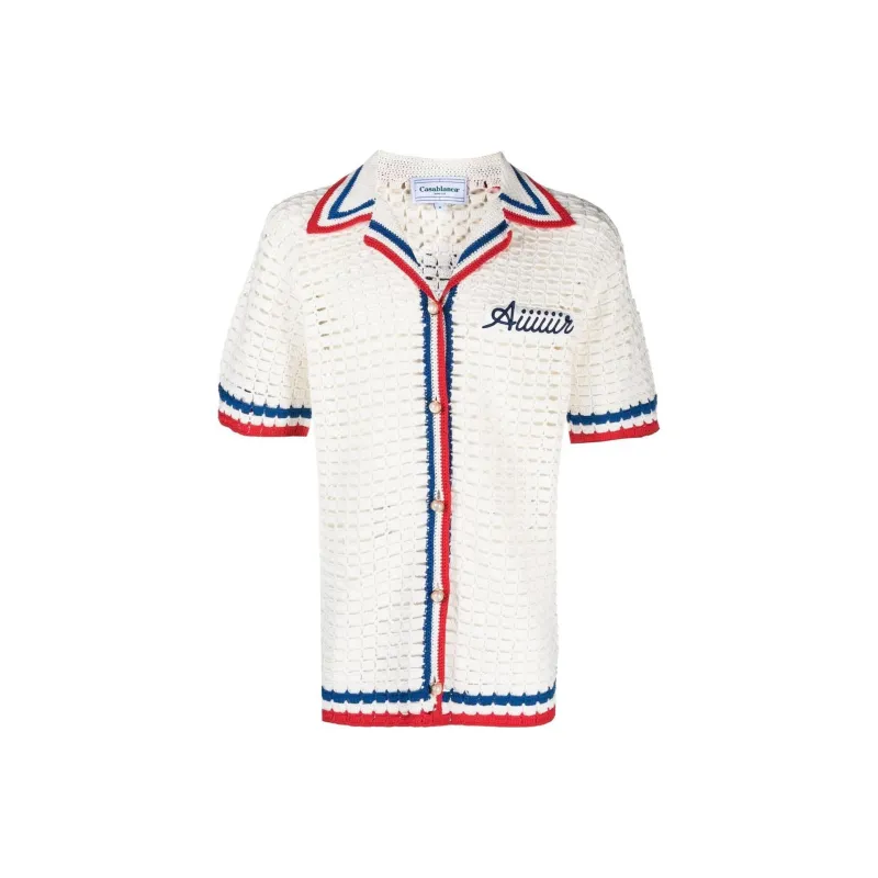 CASABLANCA Logo Patch Knitted Shirt-0