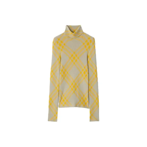 Burberry Checked Roll Neck Jumper