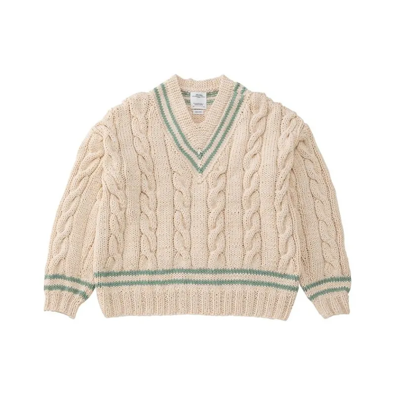 Visvim Cable Knit V Neck Jumper-2