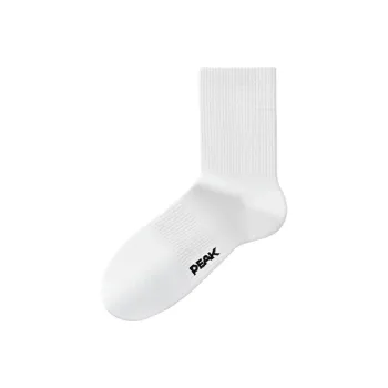 PEAK Mid Calf Socks Unisex White