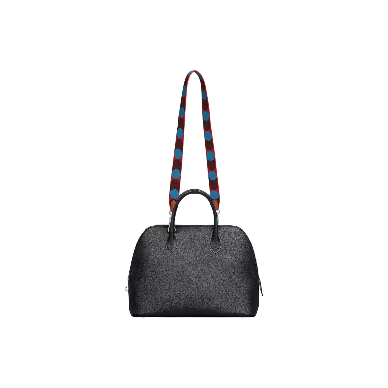HERMES Sangle Flipperball Canvas With Swift Calfskin Bag Strap Women's Heart Red & Frida Blue & Gold-1