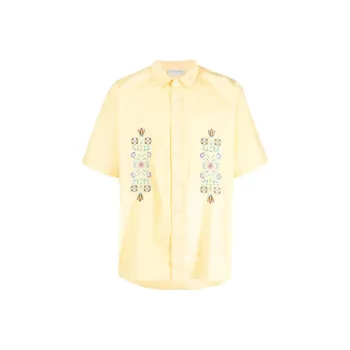 DROLE DE MONSIEUR Flower embroidery Cotton Shirt
