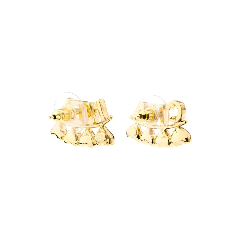 CHANEL Stud Earrings Women's Gold-2