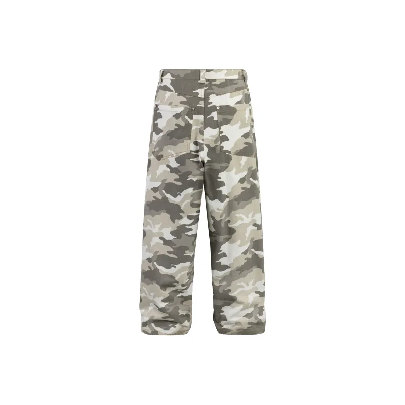 8FF Casual Pants Unisex Riyang White Camouflage-1