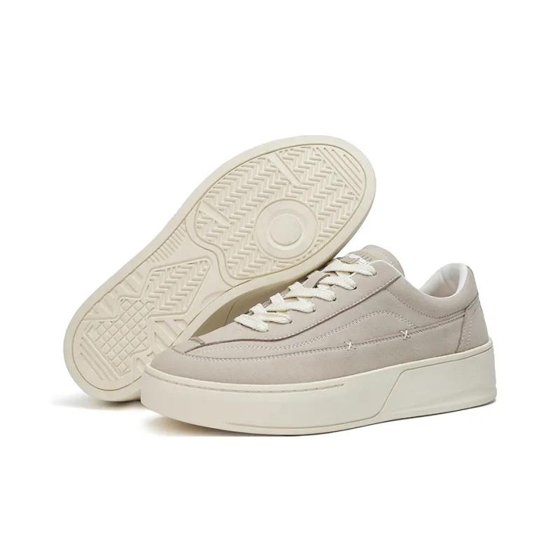 ZONEJOY Slip Resistant Cushioning Abrasion Resistant Low Top Canvas Shoes Men's Ecru-4