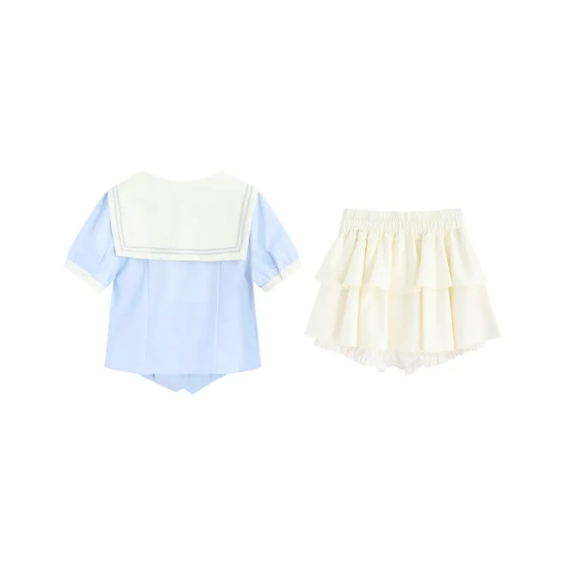 Spicy Gals Skirt Set Women's Blue Apricot-4