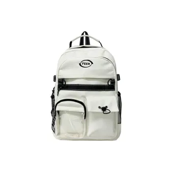 Single Warehouse Composite Cloth Backpack Unisex White/Black