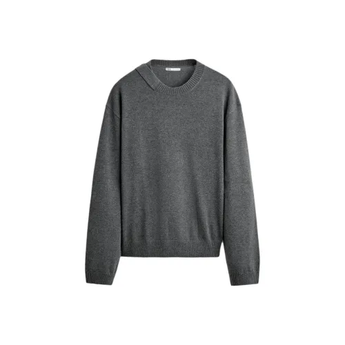 ZARA Sweater Men's Zebra Print Gray