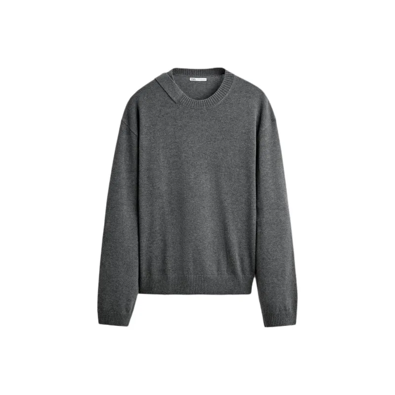ZARA Sweater Men's Zebra Print Gray-0